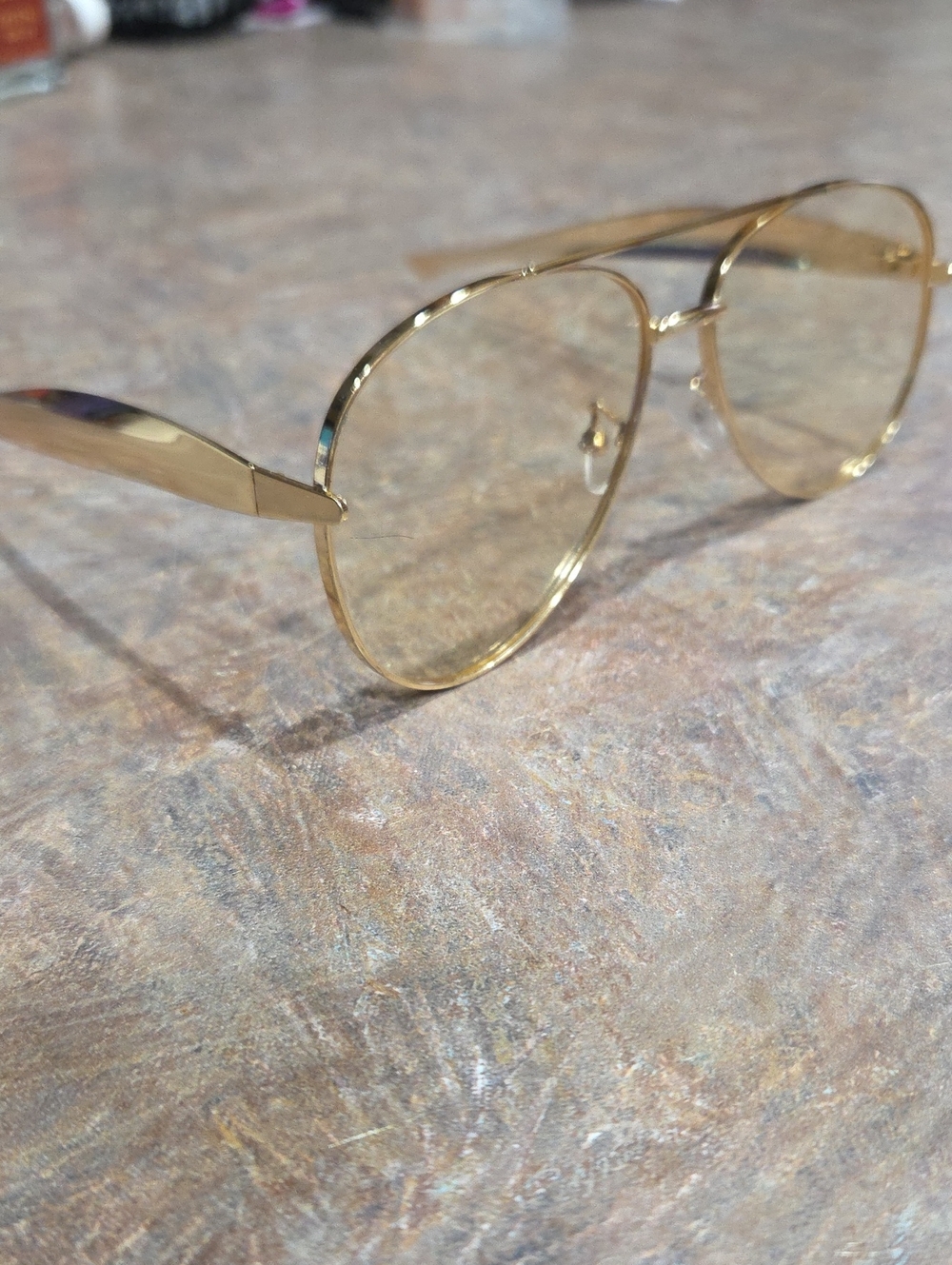 Women's Gold Metal Aviator Glasses - Timeless Gold Frame